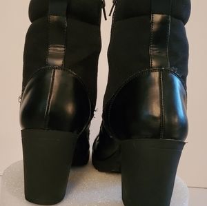 Black, combat style, bootie